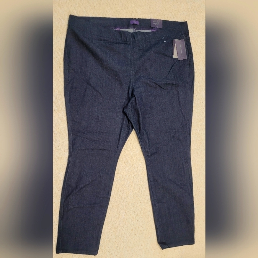 NYDJ New Pull On Jeans Slimming Fit Legging Wide Elastic Waist 26W